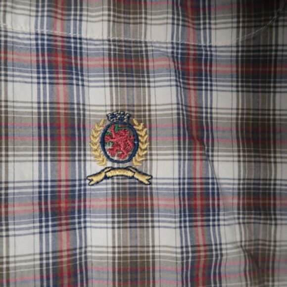 Vintage Tommy Hilfiger Button Up Shirt Long Sleeve Brown Plaid Men's Medium - Picture 6 of 11